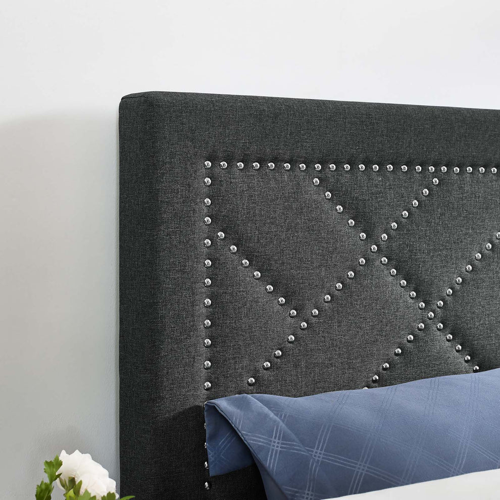 Modway Reese Nailhead Full / Queen Upholstered Linen Fabric Headboard - MOD-5844 | Headboards | Modishstore - 6