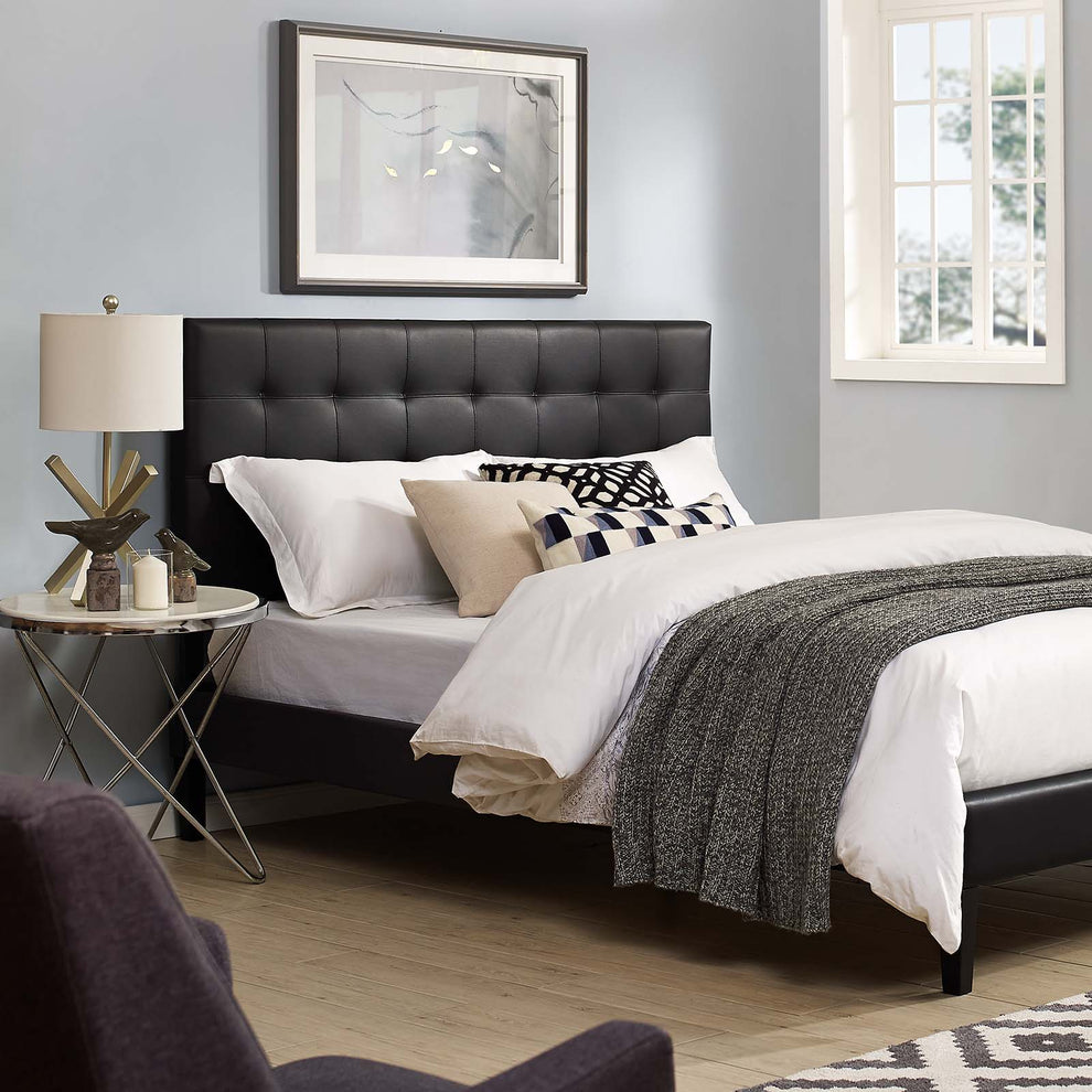 Modway Paisley Tufted Full / Queen Upholstered Faux Leather Headboard - MOD-5854 | Headboards | Modishstore - 1