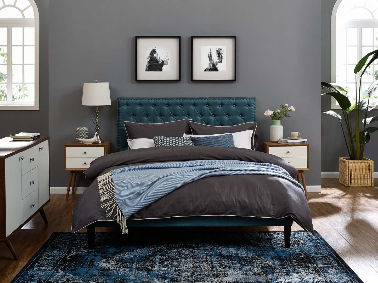 Modway Helena Tufted Twin Upholstered Linen Fabric Headboard - MOD-5858 | Headboards | Modishstore - 1