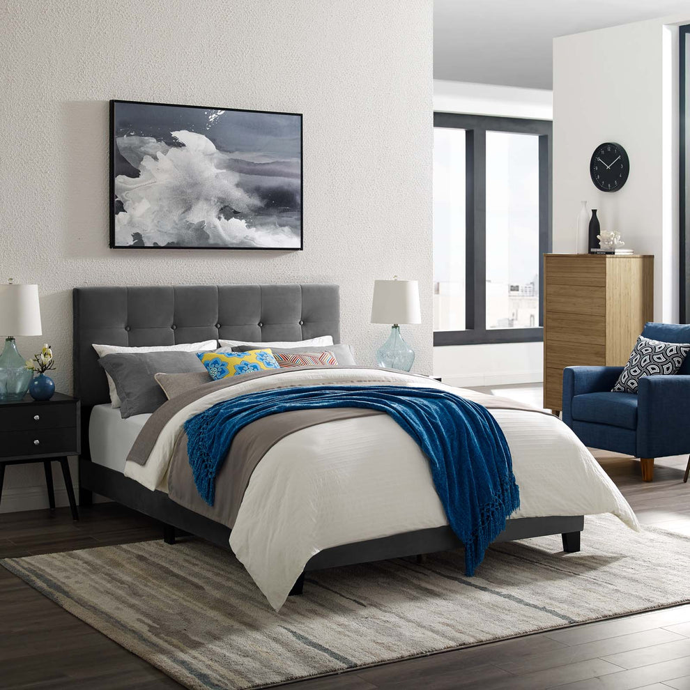Modway Amira Full Upholstered Velvet Bed - MOD-5859 | Beds | Modishstore - 1