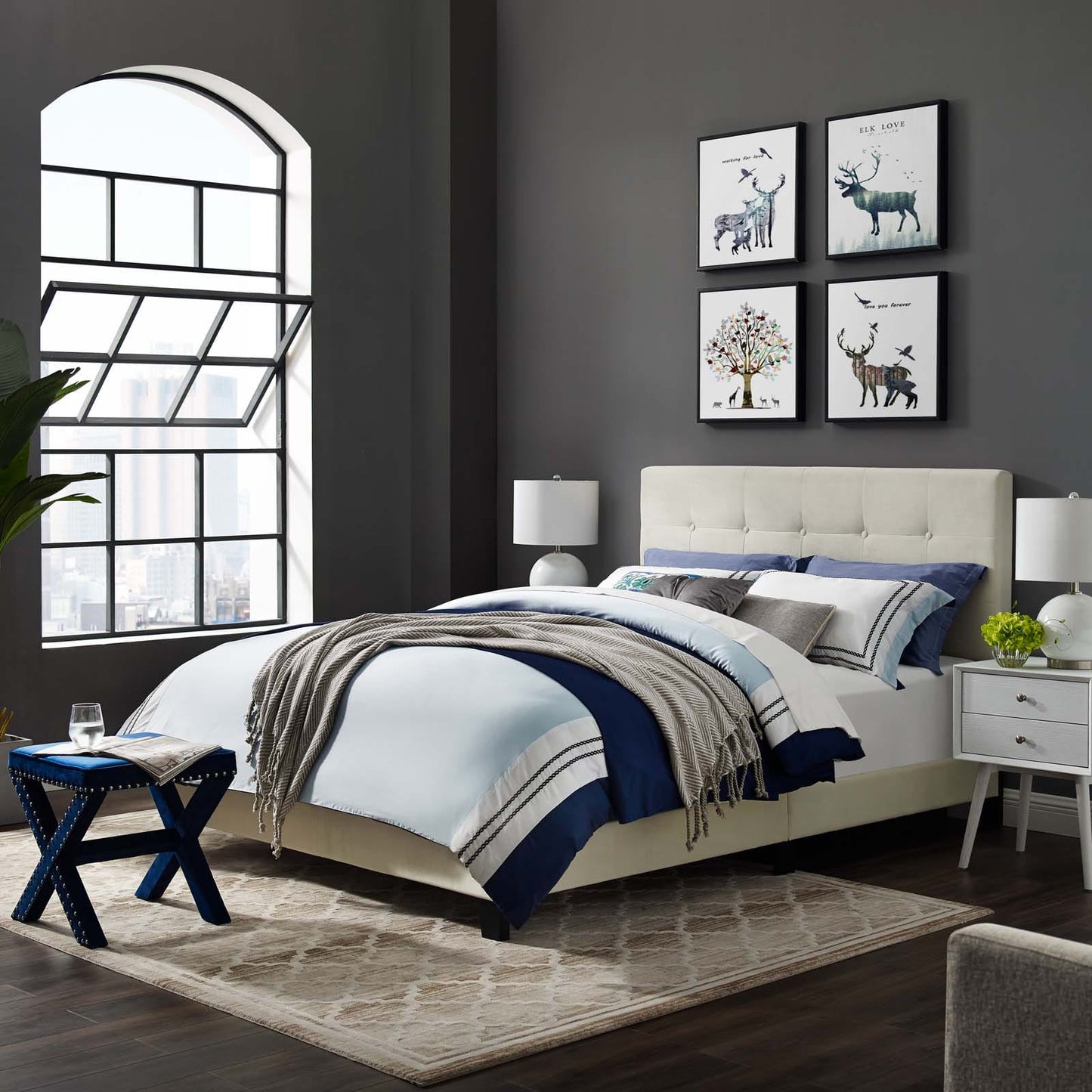 Modway Amira Full Upholstered Velvet Bed | Beds | Modishstore-6