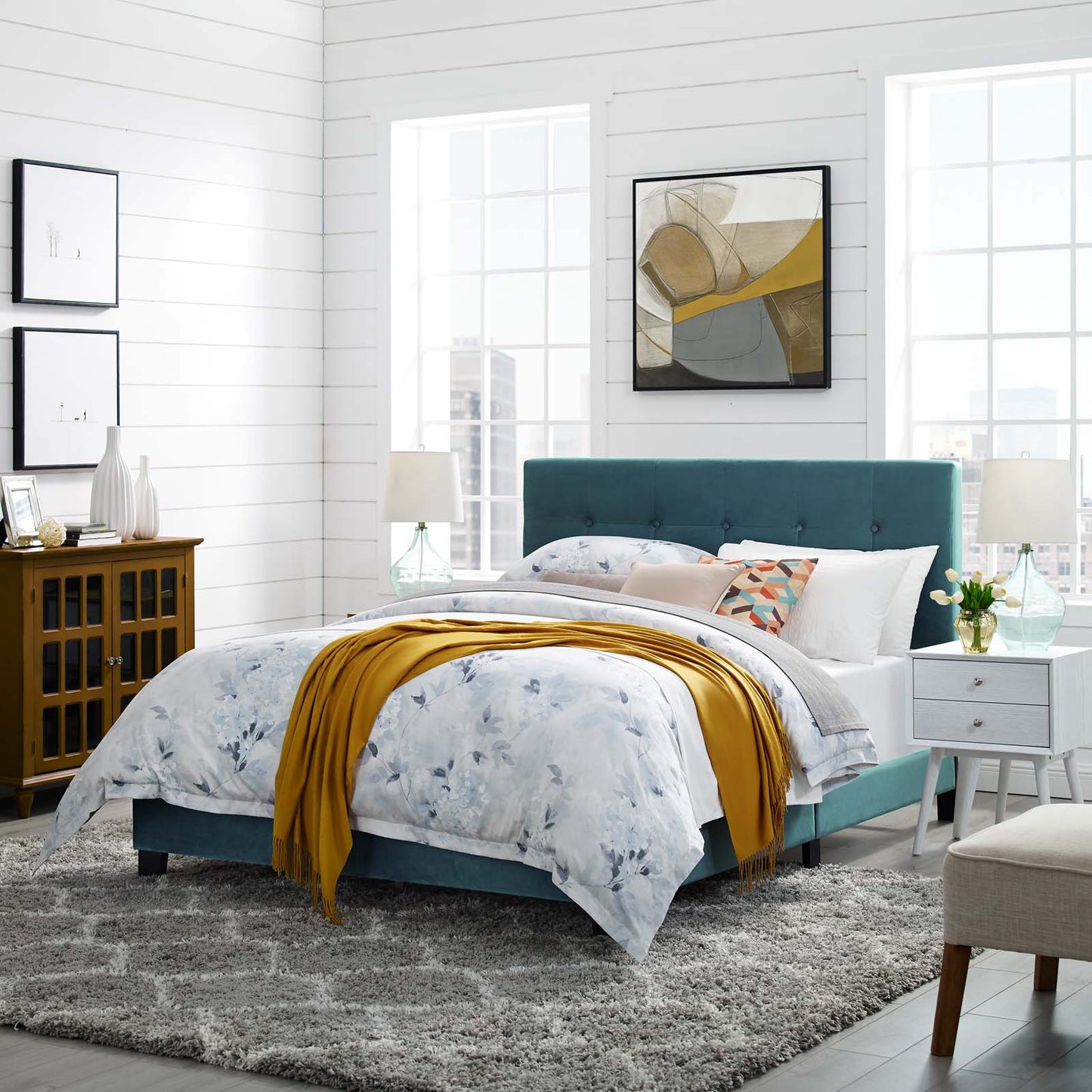 Modway Amira Full Upholstered Velvet Bed | Beds | Modishstore-15