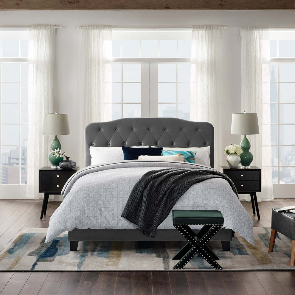 Amelia King Performance Velvet Bed By Modway - MOD-5865 | Beds | Modishstore - 1