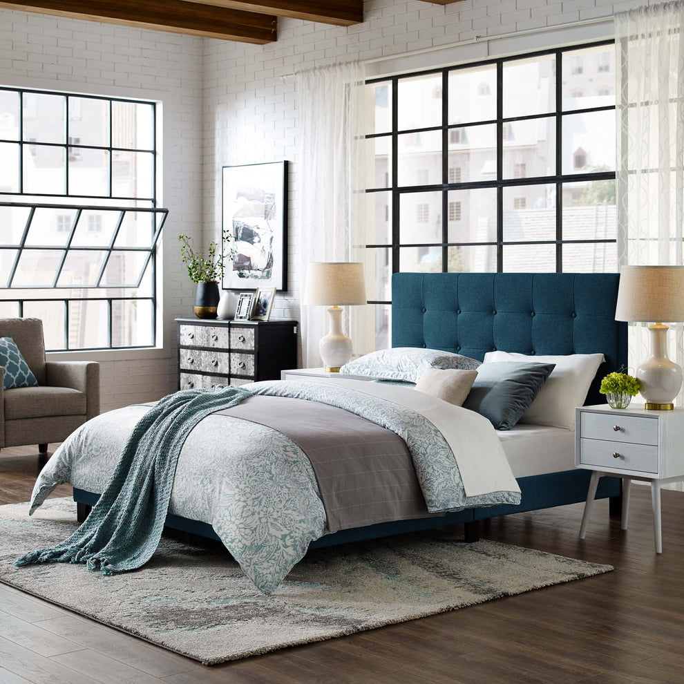 Modway Melanie Twin Tufted Button Upholstered Fabric Platform Bed - MOD-5877 | Beds | Modishstore - 1