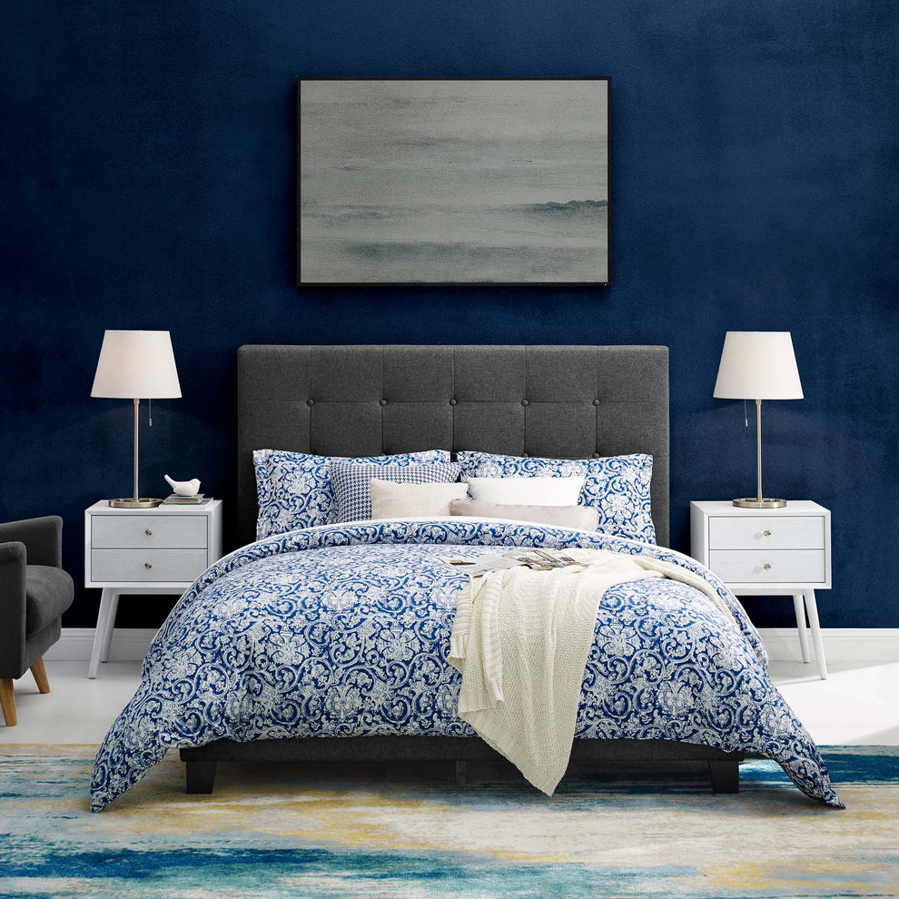 Modway Melanie Full Tufted Button Upholstered Fabric Platform Bed - MOD-5878 | Beds | Modishstore - 6