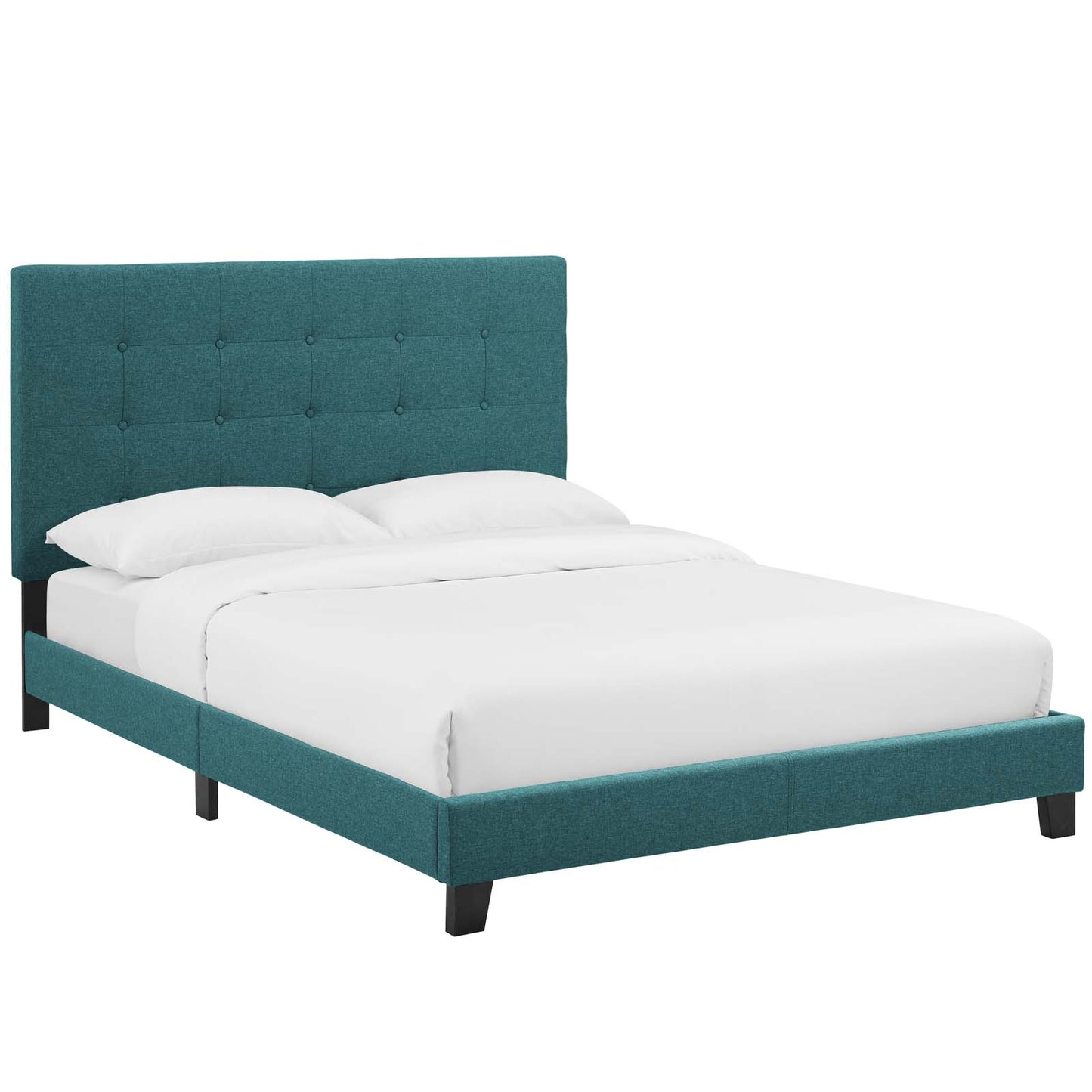 Modway Melanie Queen Tufted Button Upholstered Fabric Platform Bed | Beds | Modishstore-19