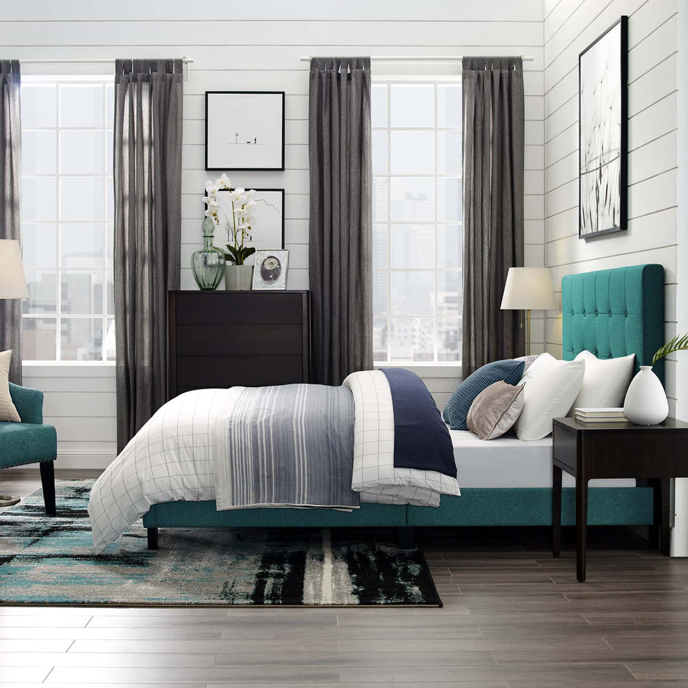 Modway Melanie Queen Tufted Button Upholstered Fabric Platform Bed - MOD-5879 | Beds | Modishstore - 20