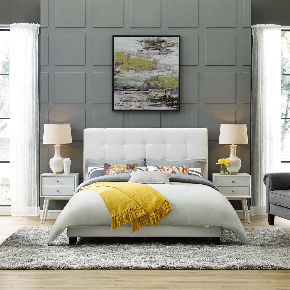 Modway Melanie Queen Tufted Button Upholstered Fabric Platform Bed - MOD-5879 | Beds | Modishstore - 6