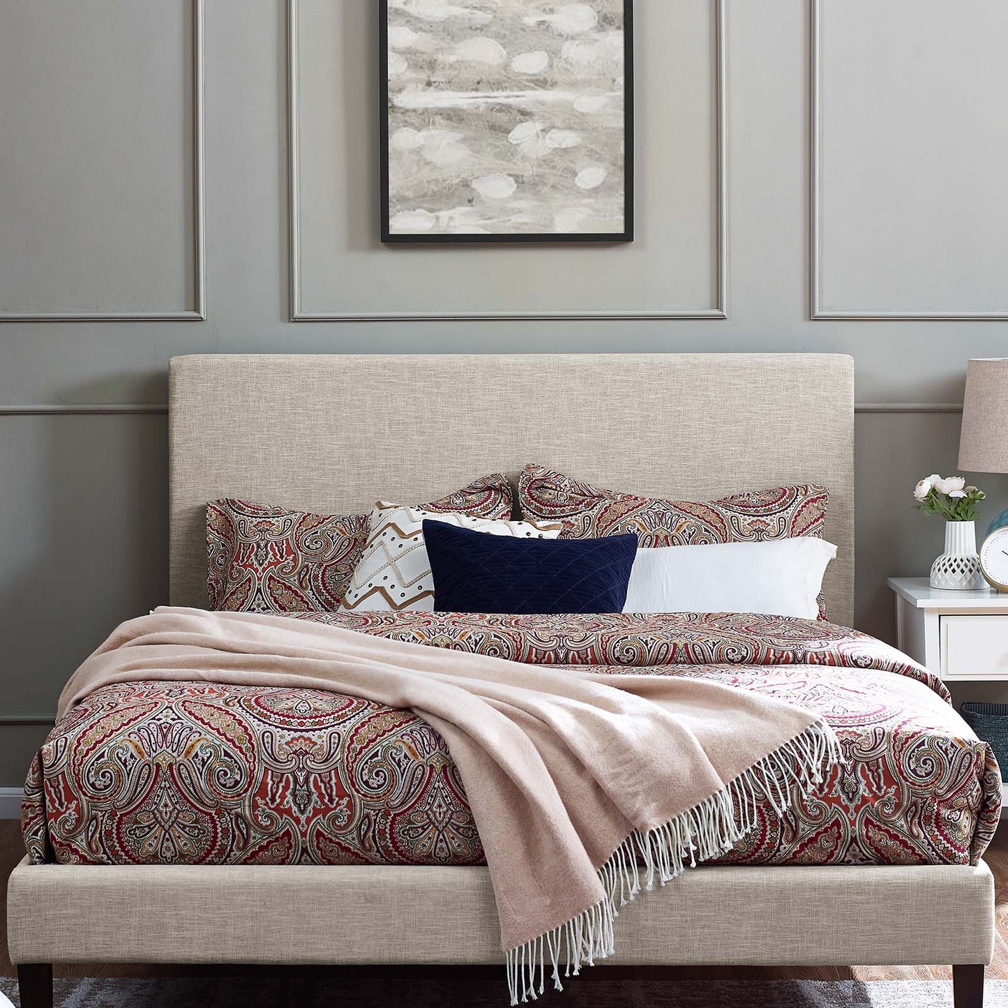 Taylor King and California King Upholstered Linen Fabric Headboard By Modway - MOD-5883 | Headboards | Modishstore - 1