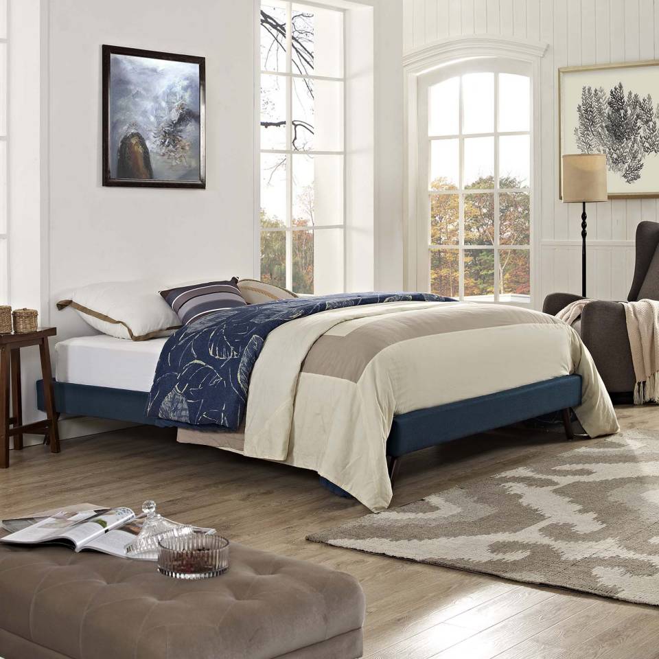 Modway Loryn Queen Fabric Bed Frame with Round Splayed Legs - MOD-5891 | Beds | Modishstore - 1