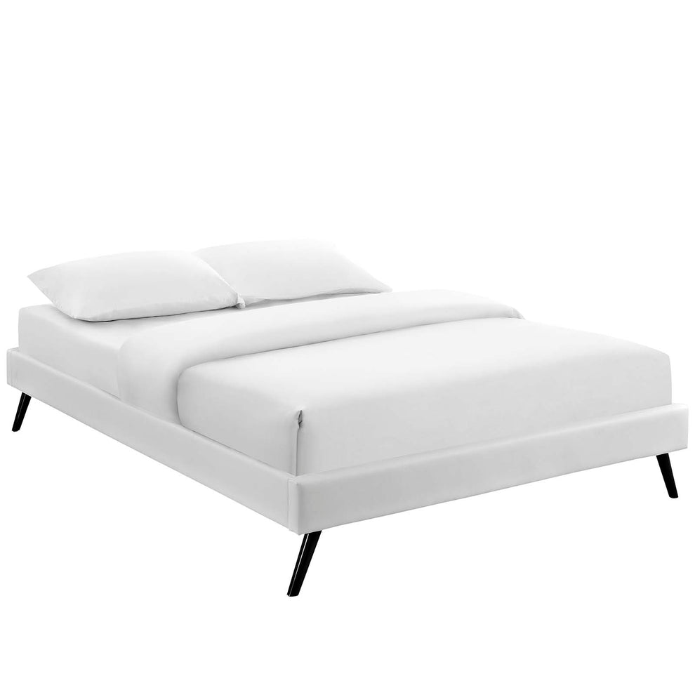 Loryn King Vinyl Bed Frame With Round Splayed Legs By Modway - MOD-5892 | Beds | Modishstore - 2
