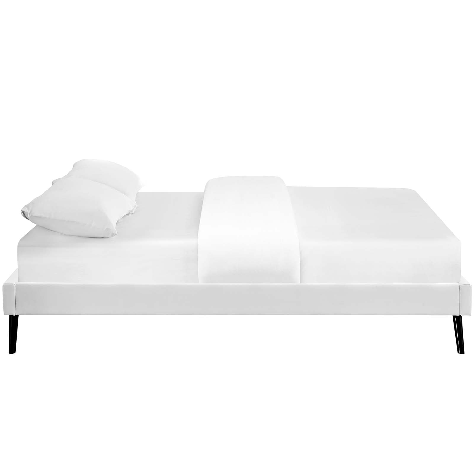 Loryn King Vinyl Bed Frame With Round Splayed Legs By Modway - MOD-5892 | Beds | Modishstore - 4