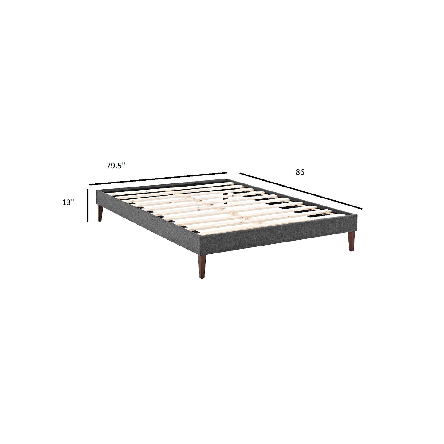 Tessie King Fabric Bed Frame with Squared Tapered Legs By Modway - MOD-5901 | Beds | Modishstore - 3