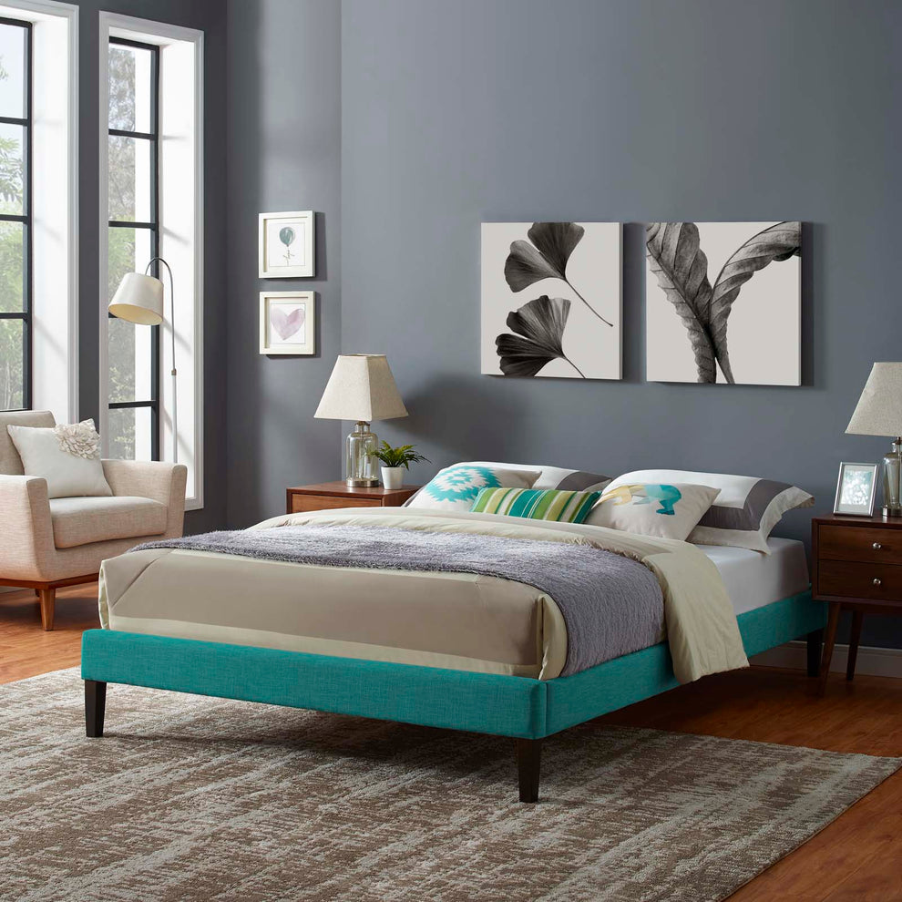 Tessie King Fabric Bed Frame with Squared Tapered Legs By Modway - MOD-5901 | Beds | Modishstore - 7