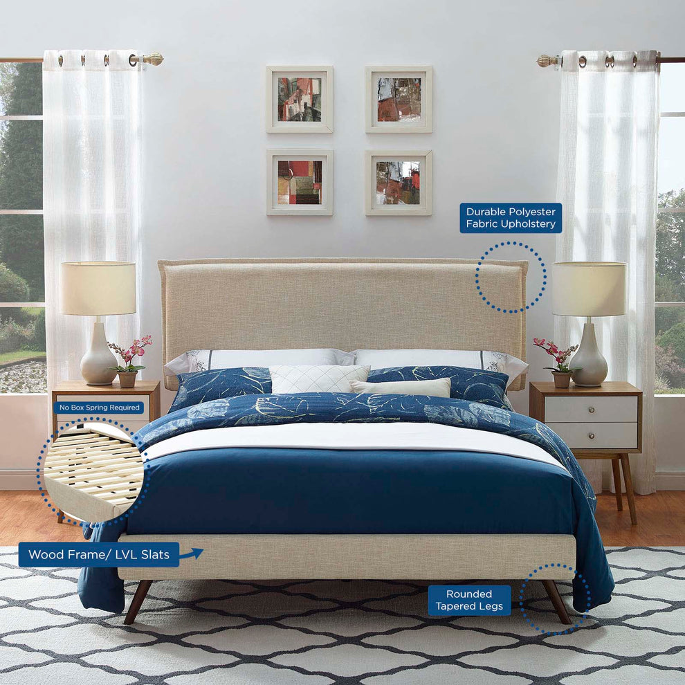 Amaris Queen Fabric Platform Bed with Round Splayed Legs By Modway - MOD-5904 | Beds | Modishstore - 6