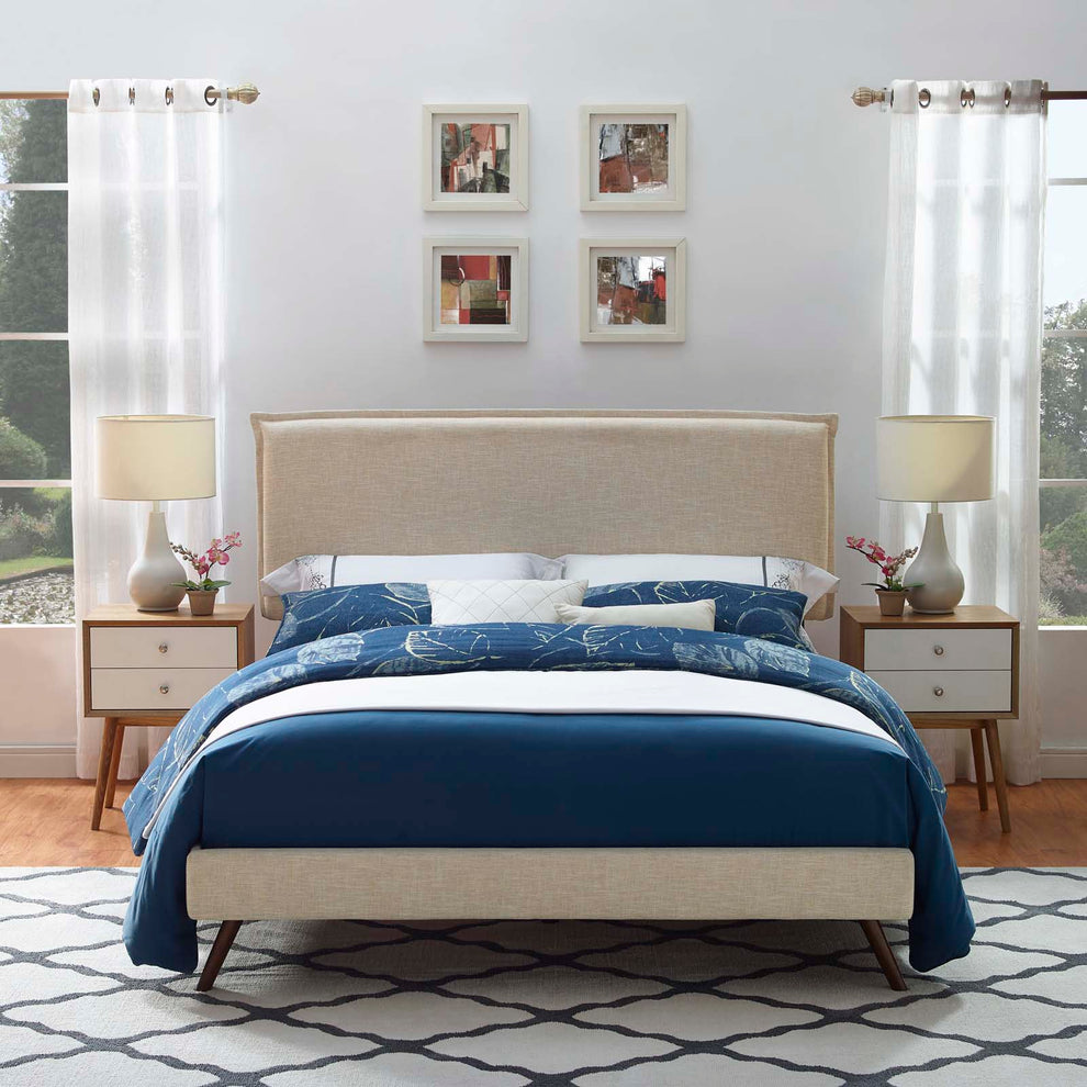 Amaris Queen Fabric Platform Bed with Round Splayed Legs By Modway - MOD-5904 | Beds | Modishstore - 1