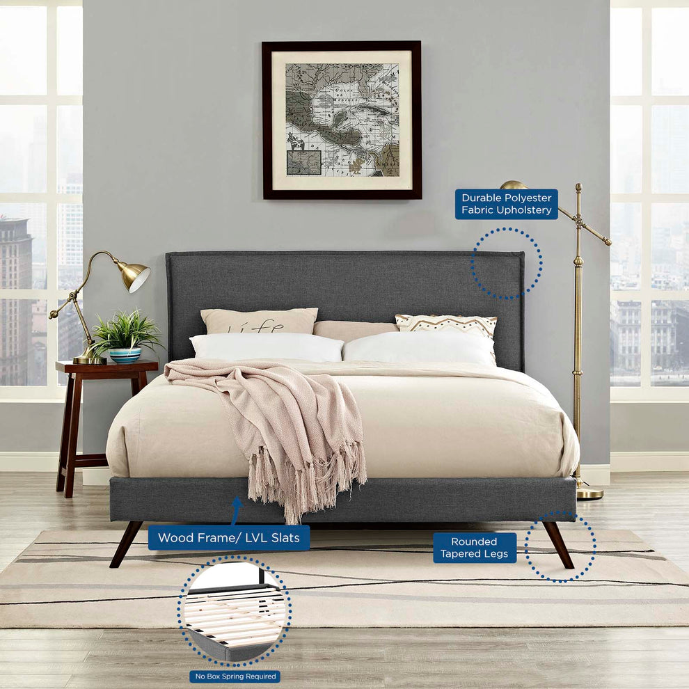 Amaris Queen Fabric Platform Bed with Round Splayed Legs By Modway - MOD-5904 | Beds | Modishstore - 12