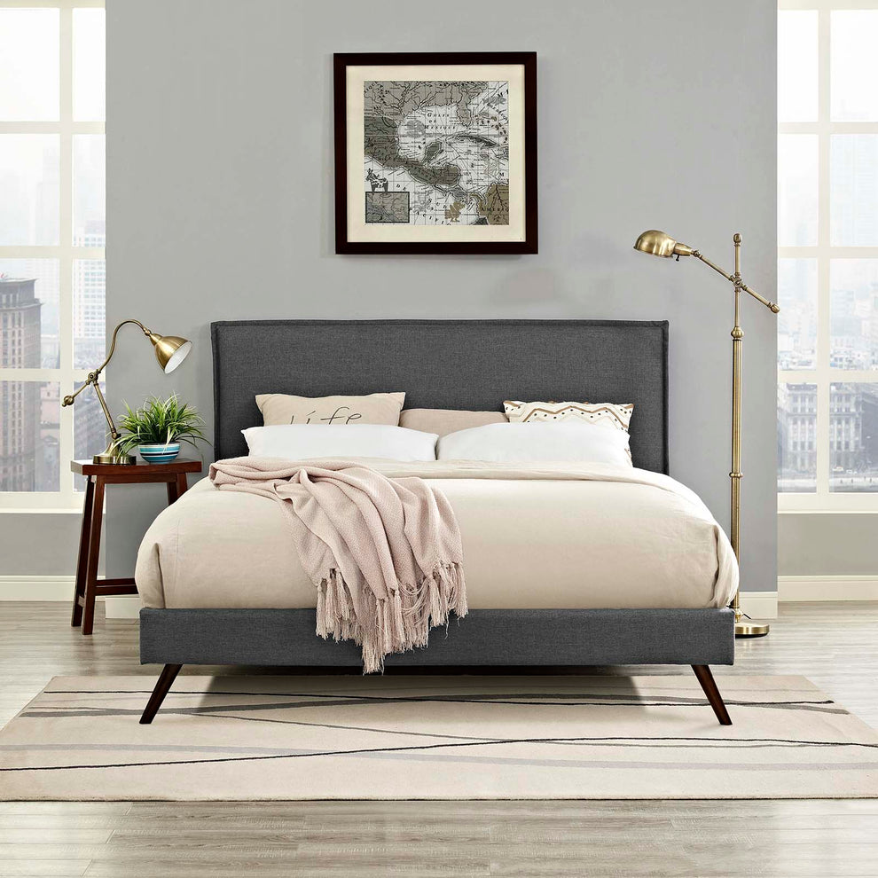 Amaris Queen Fabric Platform Bed with Round Splayed Legs By Modway - MOD-5904 | Beds | Modishstore - 7