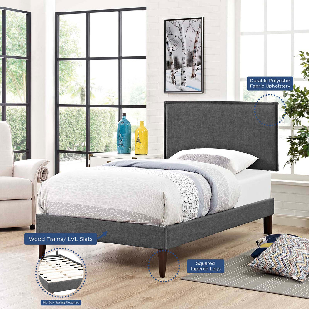 Modway Amaris Twin Fabric Platform Bed - MOD-5906 - MOD-5906 | Beds | Modishstore - 7