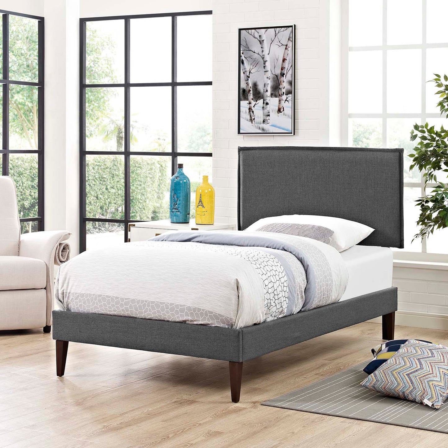 Modway Amaris Twin Fabric Platform Bed - MOD-5906 - MOD-5906 | Beds | Modishstore - 1