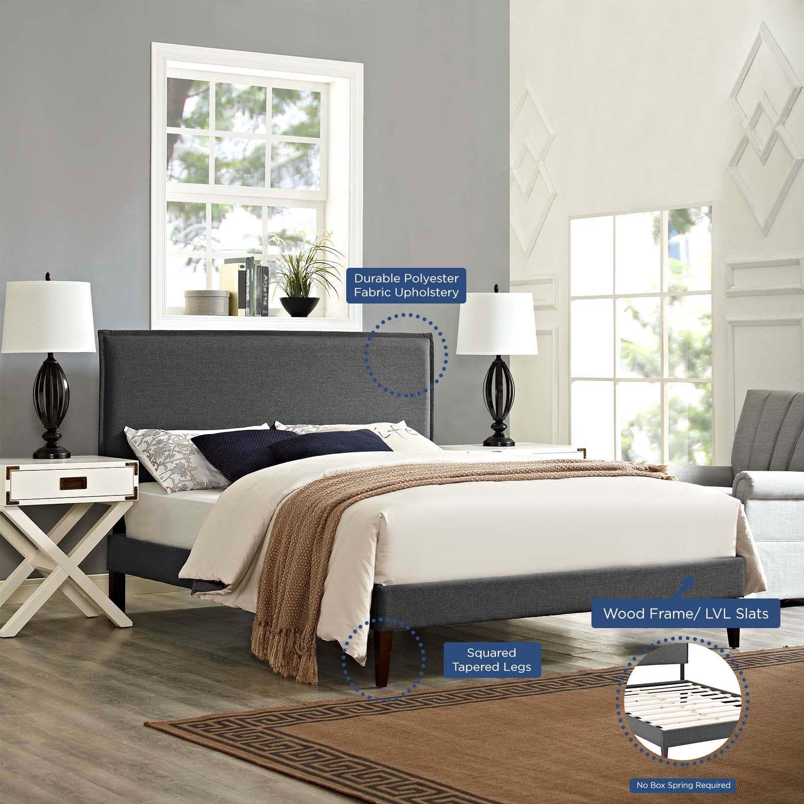 Modway Amaris Full Fabric Platform Bed | Beds | Modishstore-6