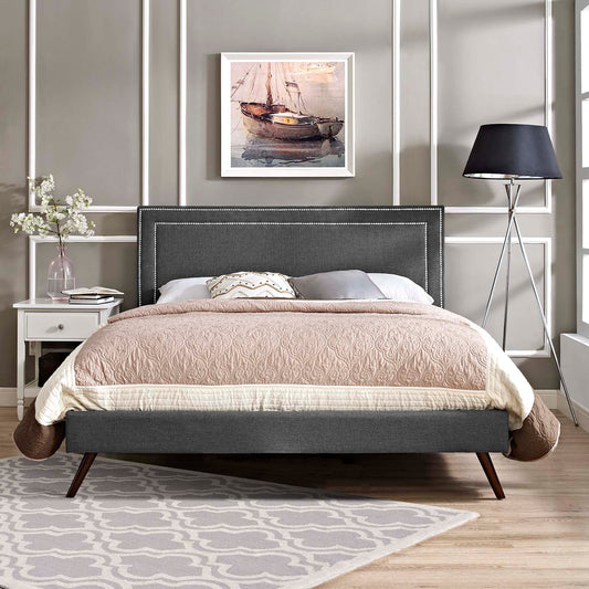Virginia Queen Fabric Platform Bed with Round Splayed Legs By Modway - MOD-5915 | Beds | Modishstore
