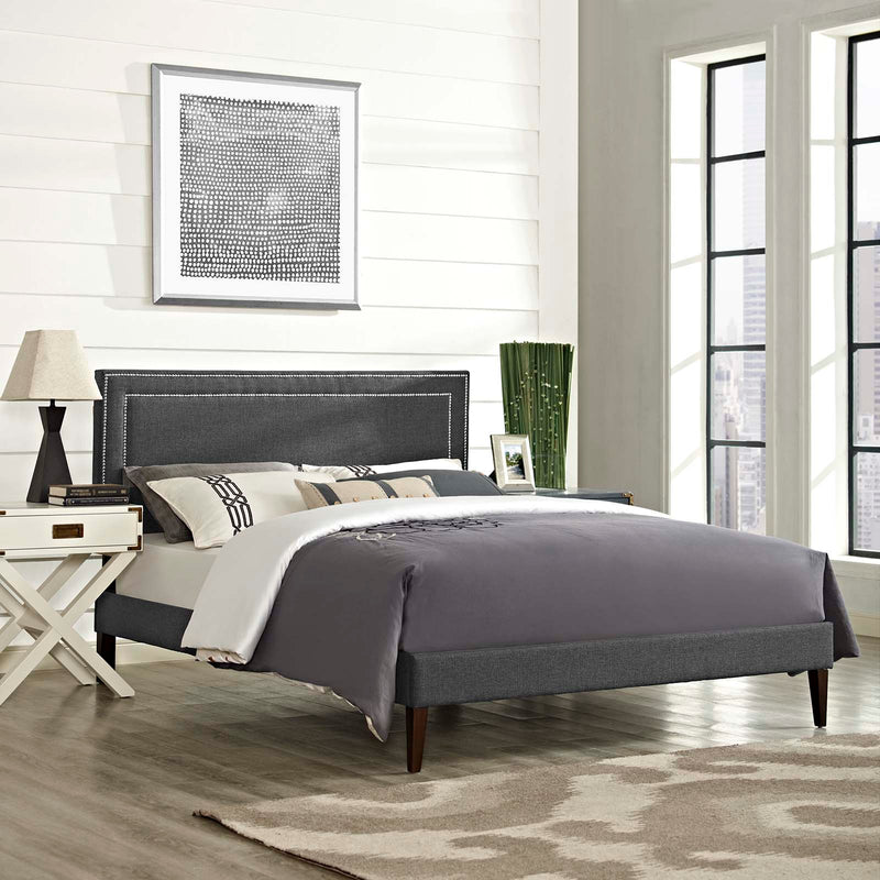Virginia Full Fabric Platform Bed with Squared Tapered Legs By Modway - MOD-5921 | Beds | Modishstore - 1