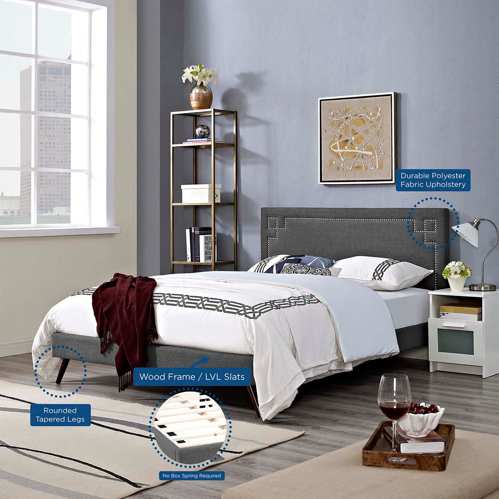Modway Ruthie Queen Fabric Platform Bed - MOD-5931 | Beds | Modishstore - 6