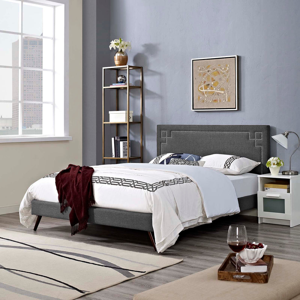 Modway Ruthie Queen Fabric Platform Bed - MOD-5931 | Beds | Modishstore - 1