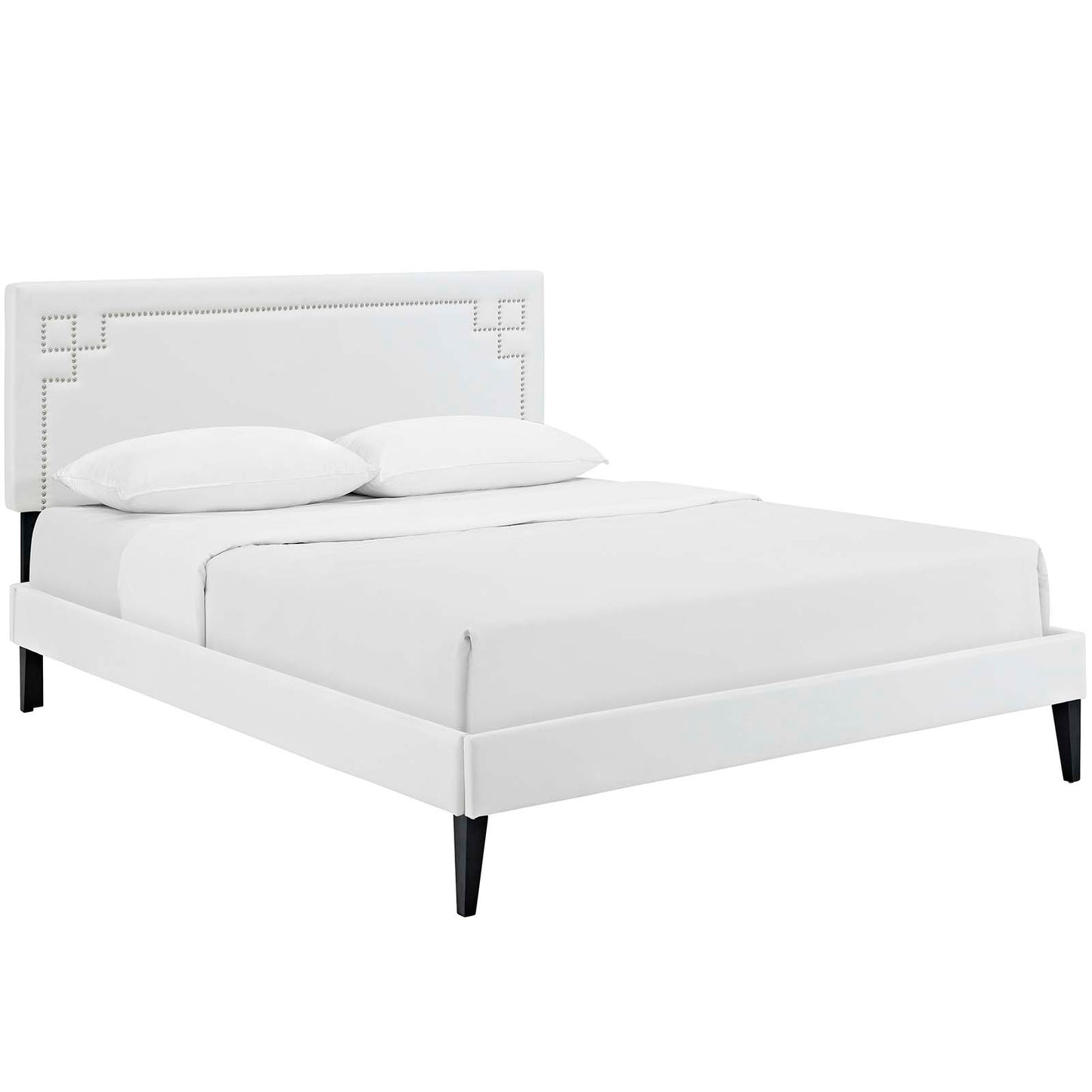Ruthie Queen Vinyl Platform Bed With Squared Tapered Legs By Modway - MOD-5938 | Beds | Modishstore - 2