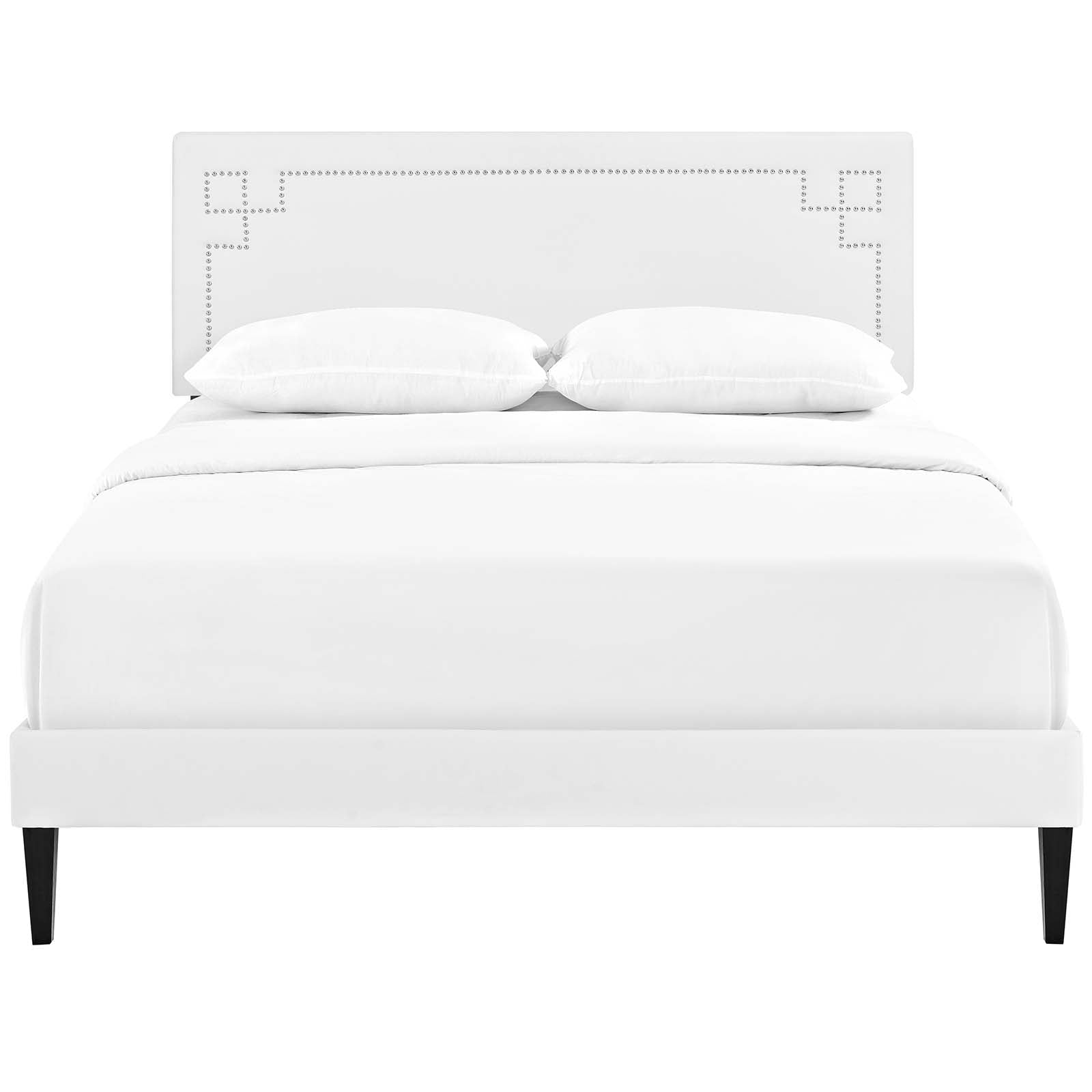 Ruthie Queen Vinyl Platform Bed With Squared Tapered Legs By Modway - MOD-5938 | Beds | Modishstore - 5