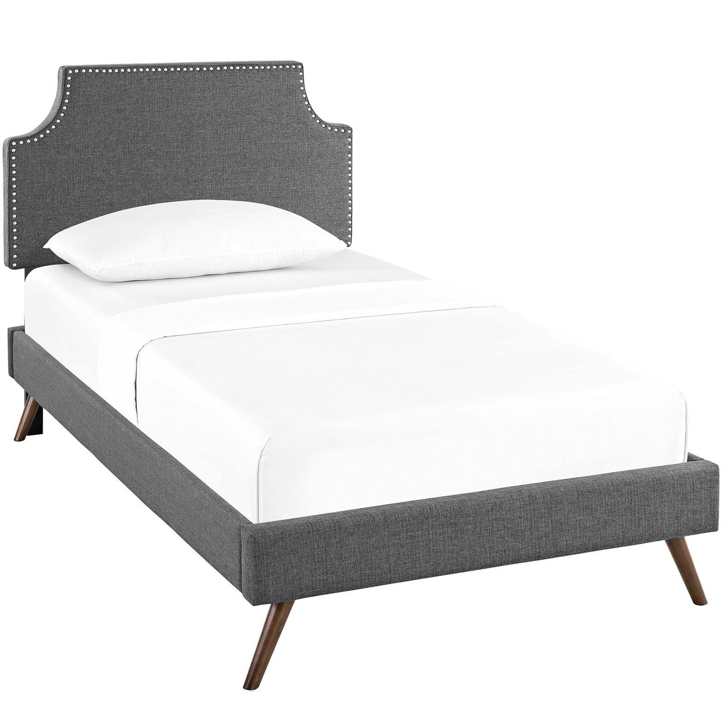 Corene Twin Fabric Platform Bed with Round Splayed Legs By Modway - MOD-5943 | Beds | Modishstore - 2