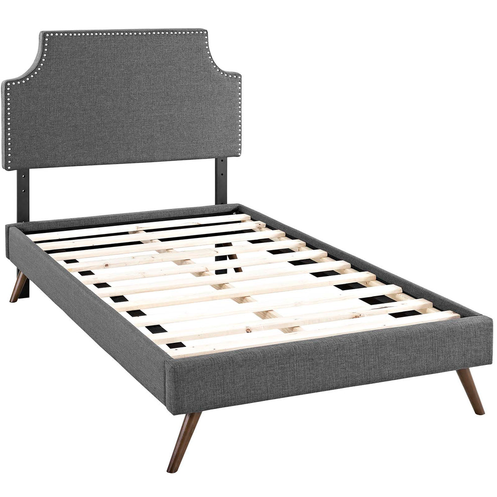 Corene Twin Fabric Platform Bed with Round Splayed Legs By Modway - MOD-5943 | Beds | Modishstore - 3