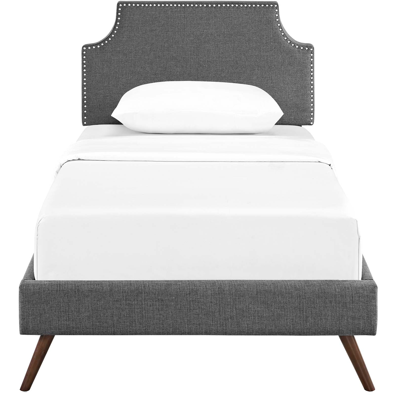 Corene Twin Fabric Platform Bed with Round Splayed Legs By Modway - MOD-5943 | Beds | Modishstore - 5