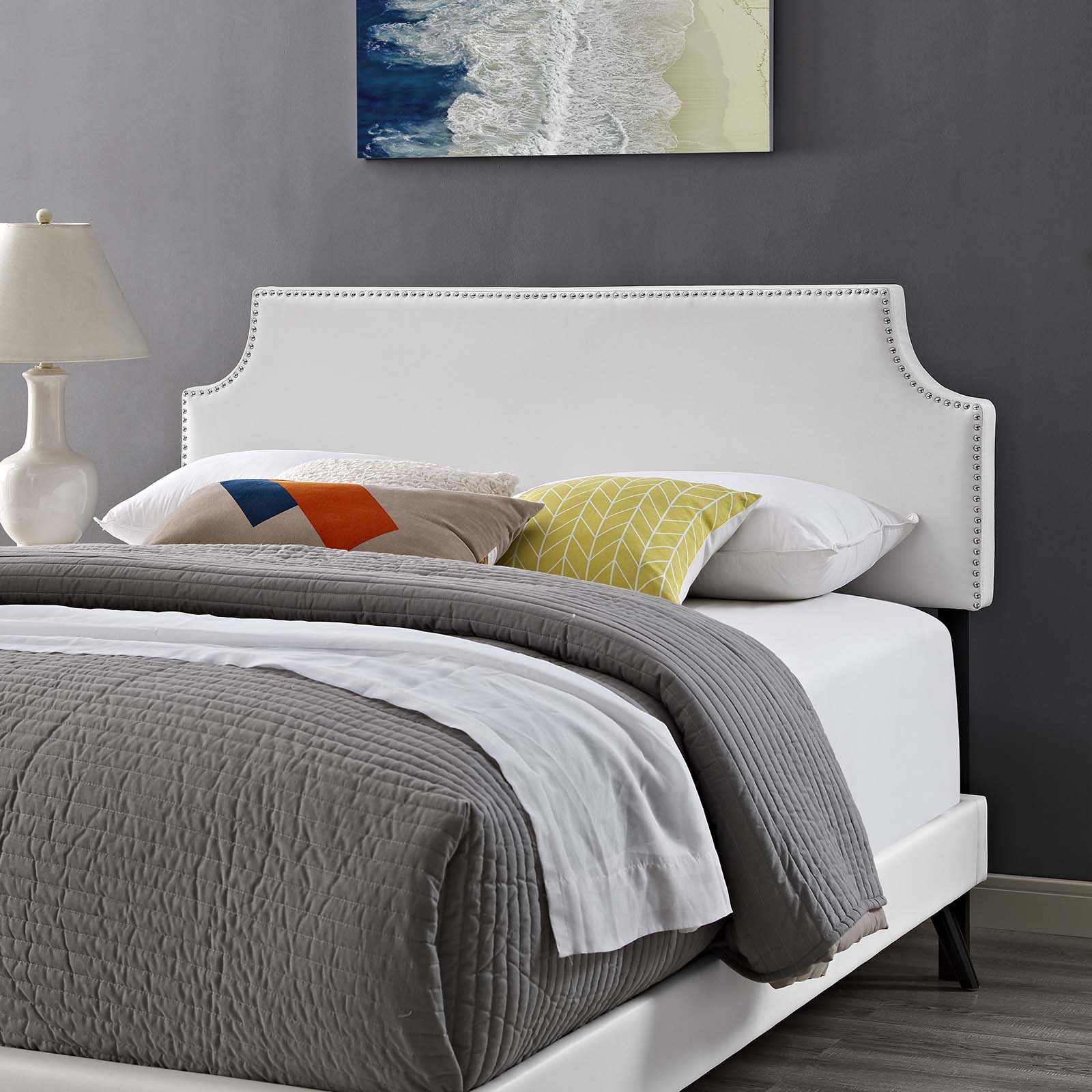 Corene Full Vinyl Platform Bed with Round Splayed Legs By Modway - MOD-5944 | Beds | Modishstore - 8