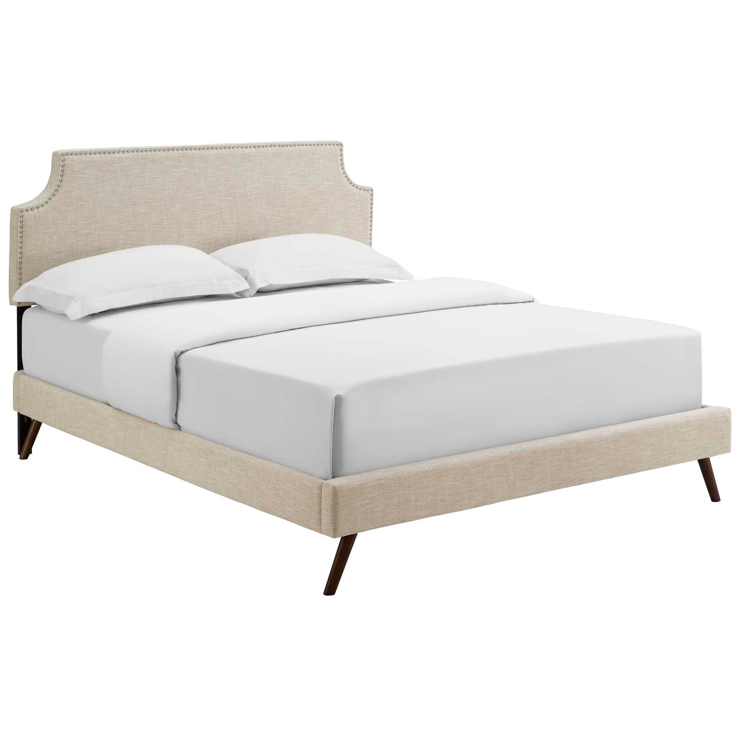 Corene Queen Fabric Platform Bed with Round Splayed Legs By Modway - MOD-5947 | Beds | Modishstore - 2
