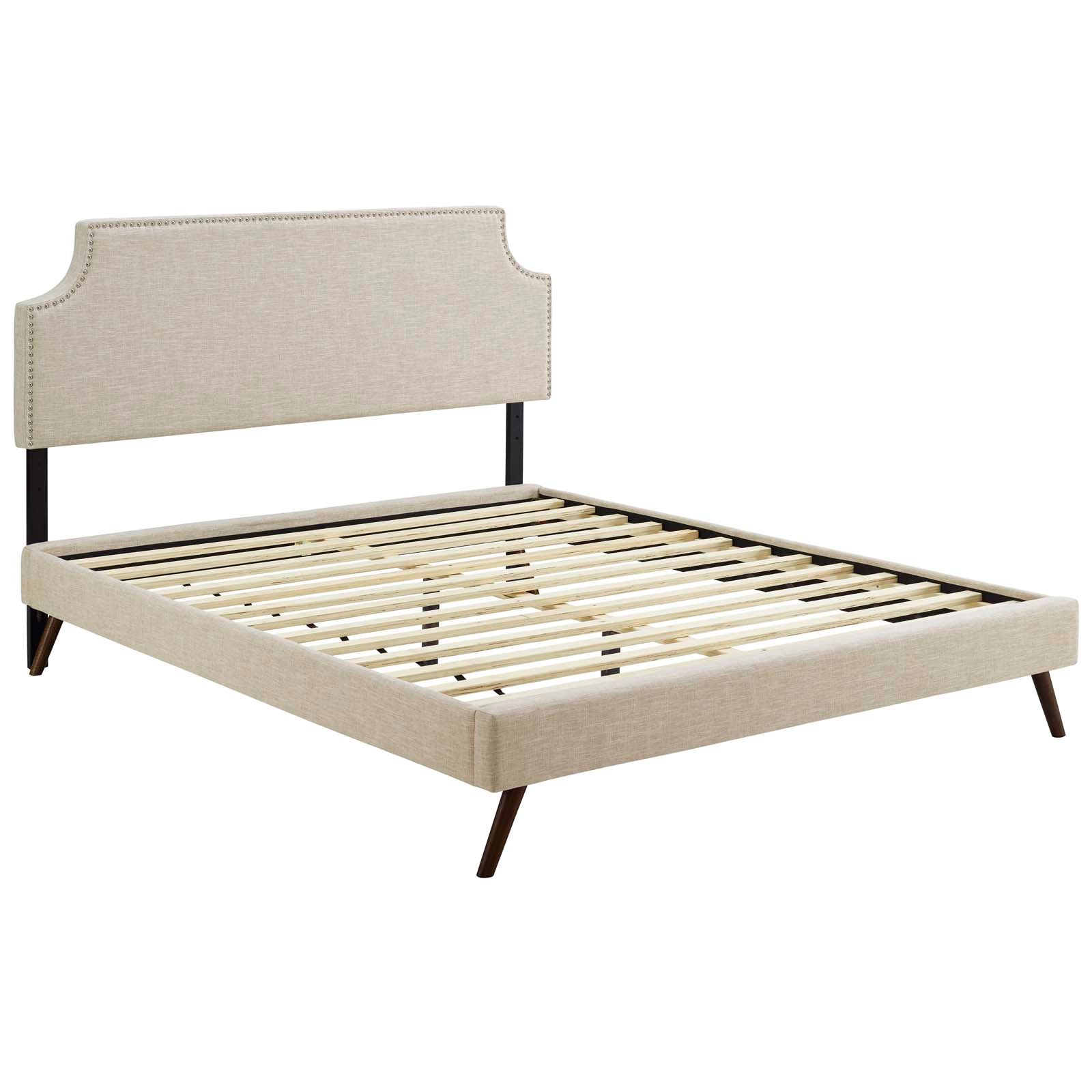 Corene Queen Fabric Platform Bed with Round Splayed Legs By Modway - MOD-5947 | Beds | Modishstore - 3