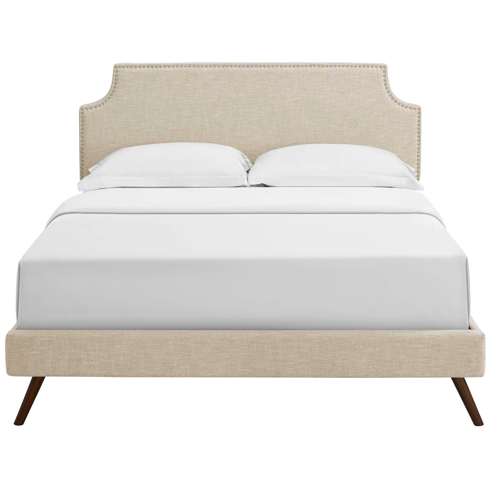 Corene Queen Fabric Platform Bed with Round Splayed Legs By Modway - MOD-5947 | Beds | Modishstore - 5
