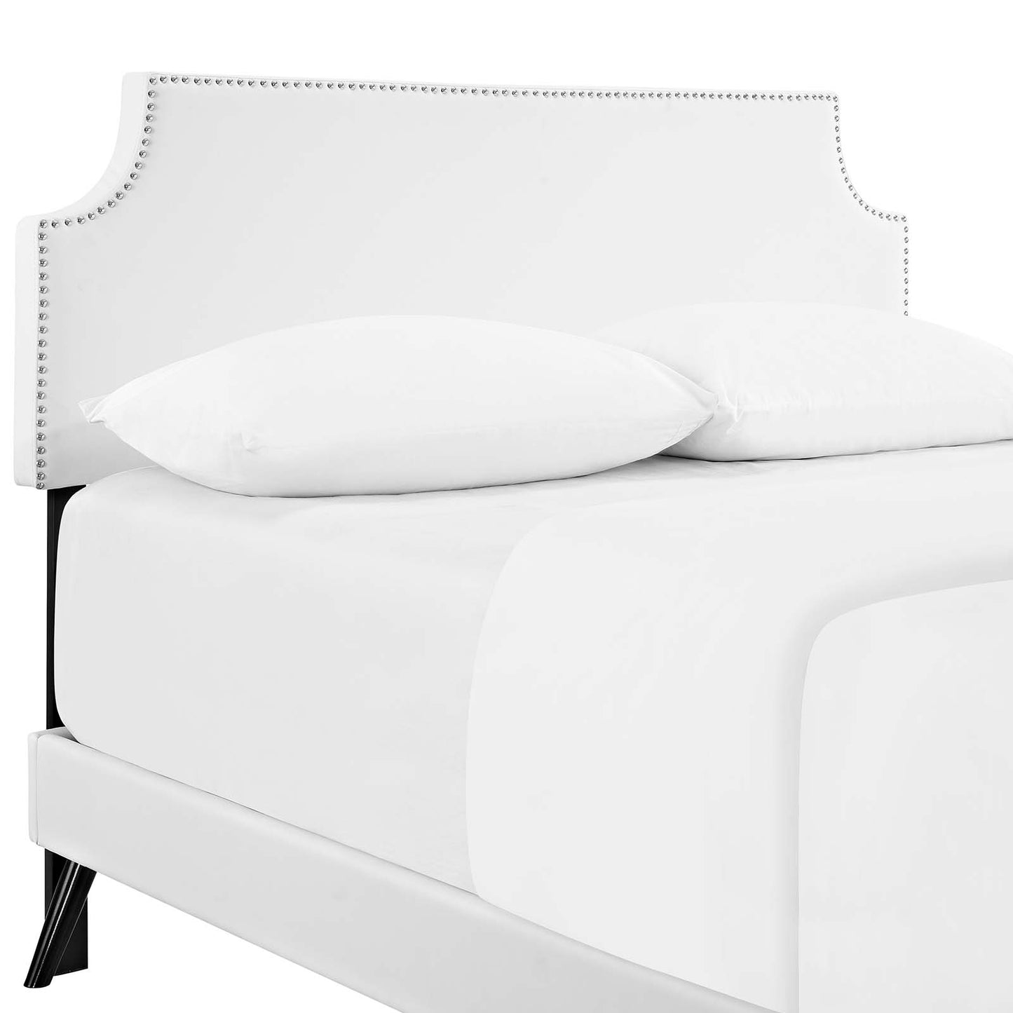 Corene King Vinyl Platform Bed With Round Splayed Legs By Modway - MOD-5948 | Beds | Modishstore - 3