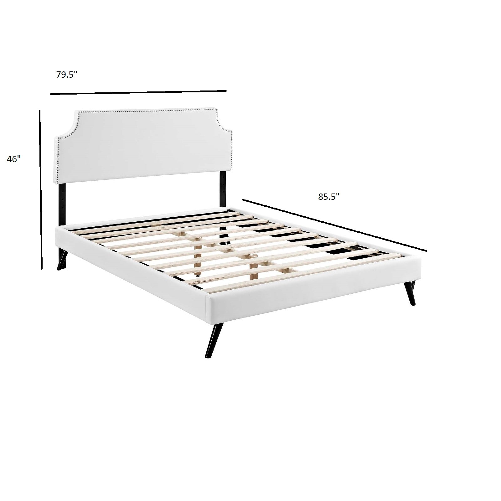 Corene King Vinyl Platform Bed With Round Splayed Legs By Modway - MOD-5948 | Beds | Modishstore - 5