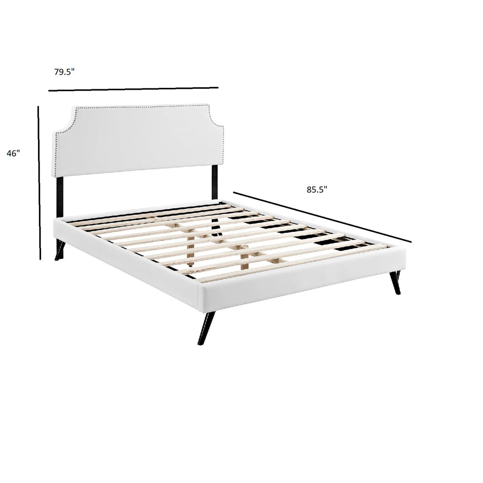 Corene King Vinyl Platform Bed With Round Splayed Legs By Modway - MOD-5948 | Beds | Modishstore - 5