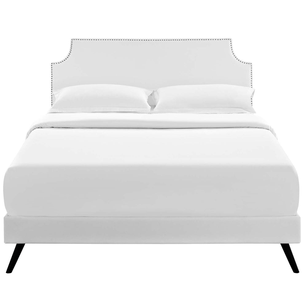 Corene King Vinyl Platform Bed With Round Splayed Legs By Modway - MOD-5948 | Beds | Modishstore - 7