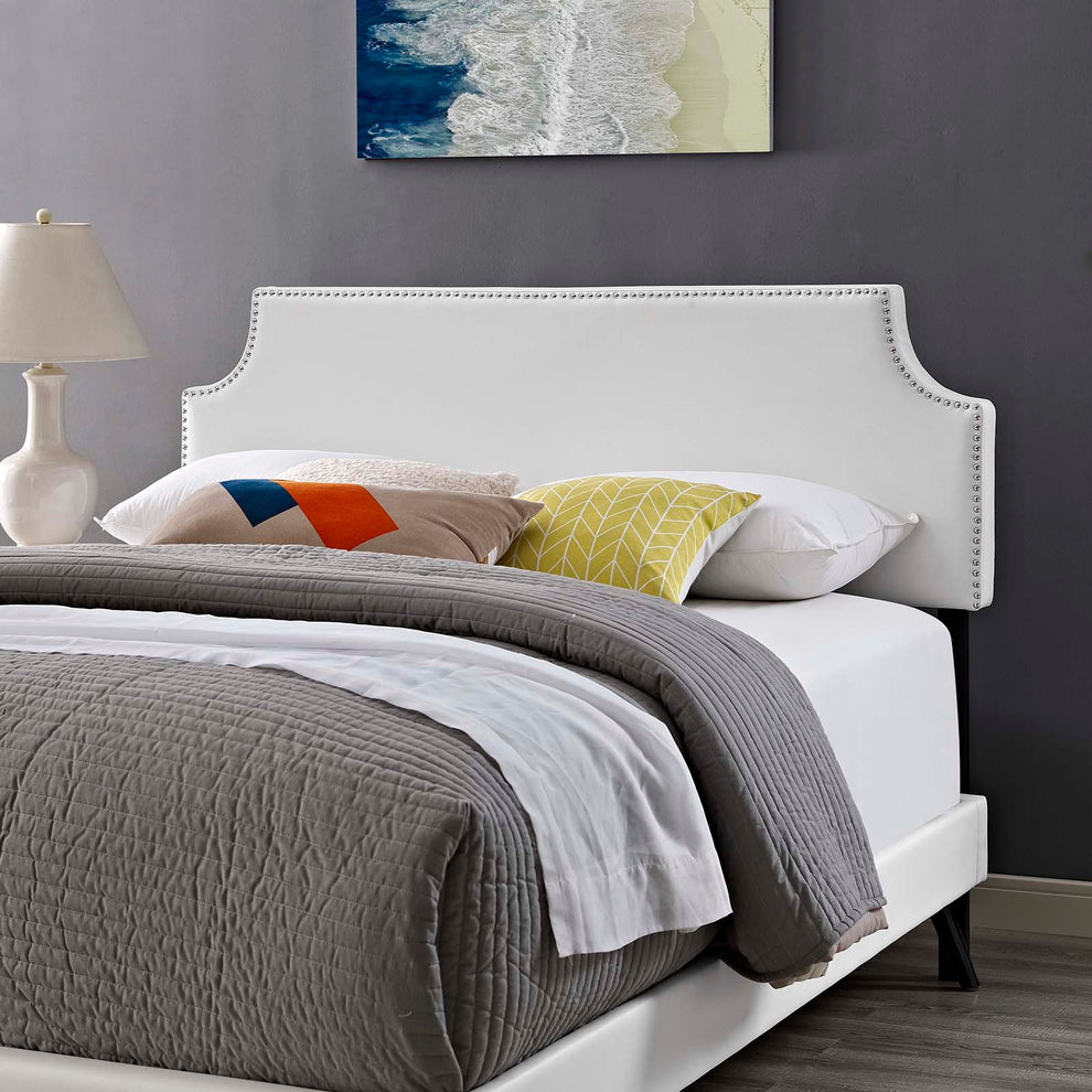 Corene King Vinyl Platform Bed With Round Splayed Legs By Modway - MOD-5948 | Beds | Modishstore - 4