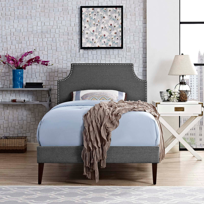 Corene Twin Fabric Platform Bed with Squared Tapered Legs By Modway - MOD-5951 | Beds | Modishstore - 1