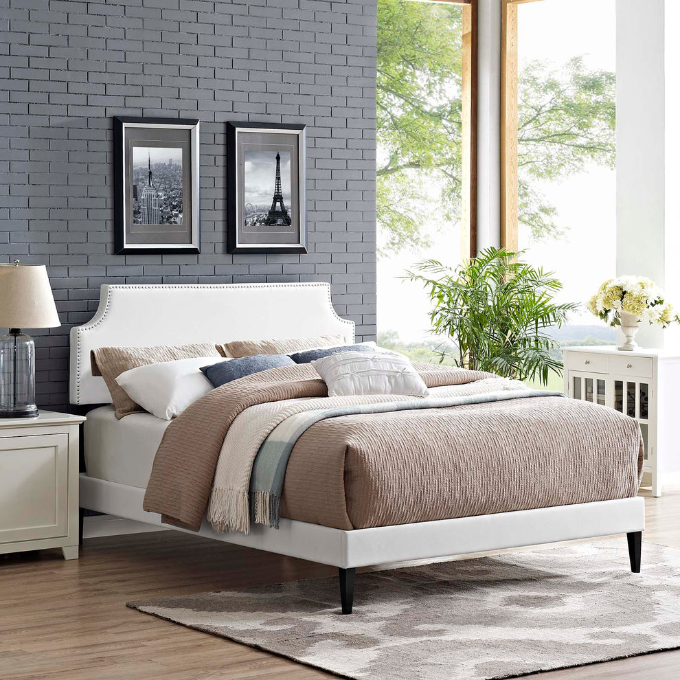 Modway Corene Queen Vinyl Platform Bed with Squared Tapered Legs - MOD-5954 | Beds | Modishstore - 6