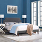 Corene Queen Fabric Platform Bed with Squared Tapered Legs By Modway - MOD-5955 | Beds | Modishstore - 1