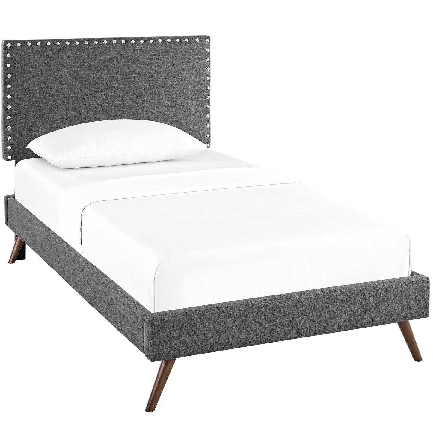 Macie Twin Fabric Platform Bed with Round Splayed Legs By Modway - MOD-5959 | Beds | Modishstore - 2