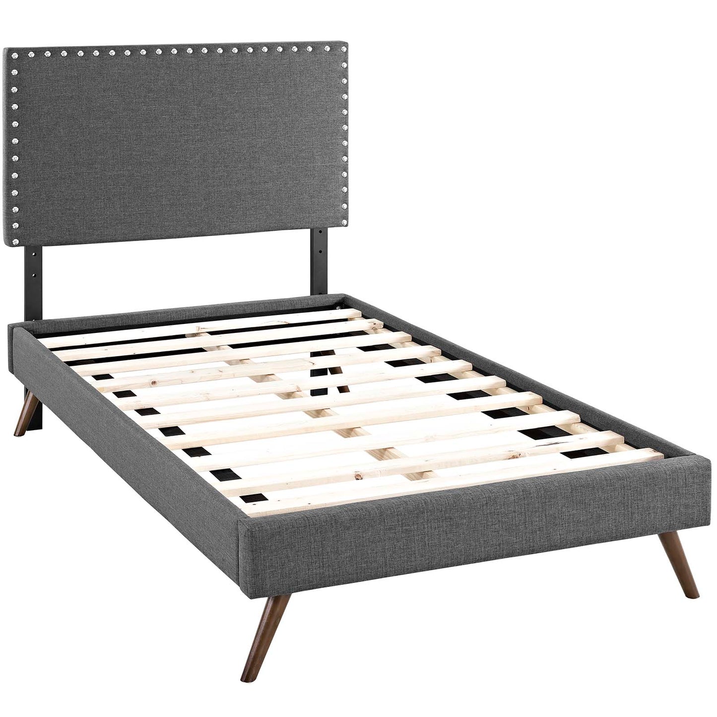 Macie Twin Fabric Platform Bed with Round Splayed Legs By Modway - MOD-5959 | Beds | Modishstore - 3