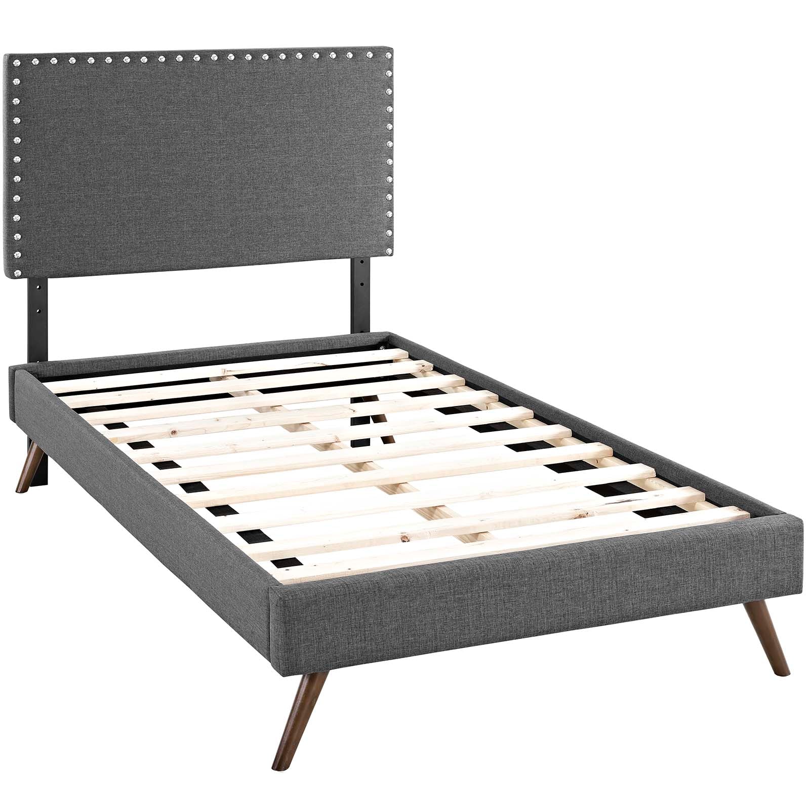 Macie Twin Fabric Platform Bed with Round Splayed Legs By Modway - MOD-5959 | Beds | Modishstore - 3