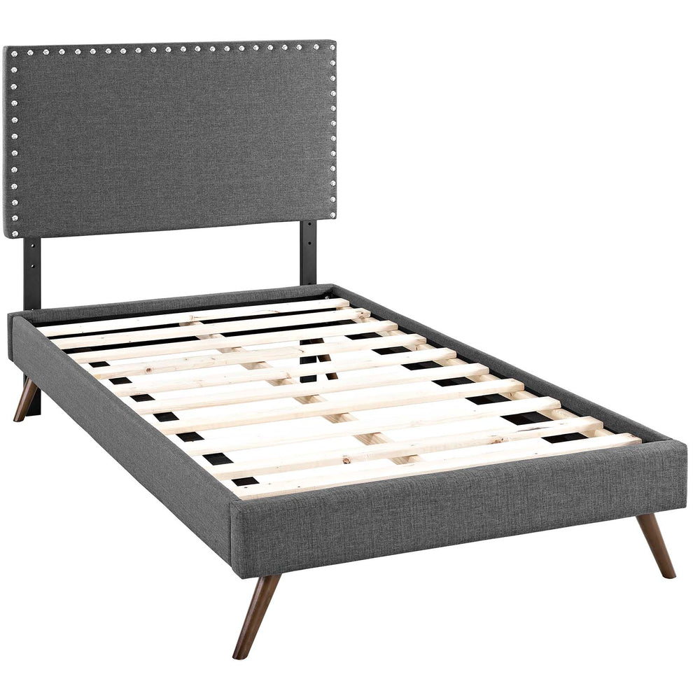 Macie Twin Fabric Platform Bed with Round Splayed Legs By Modway - MOD-5959 | Beds | Modishstore - 3